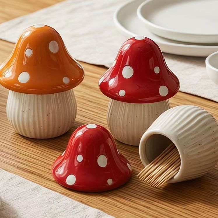 Cartoon Mushroom Ceramic Stora - Kitchen Appliances Organizer 评论和价格