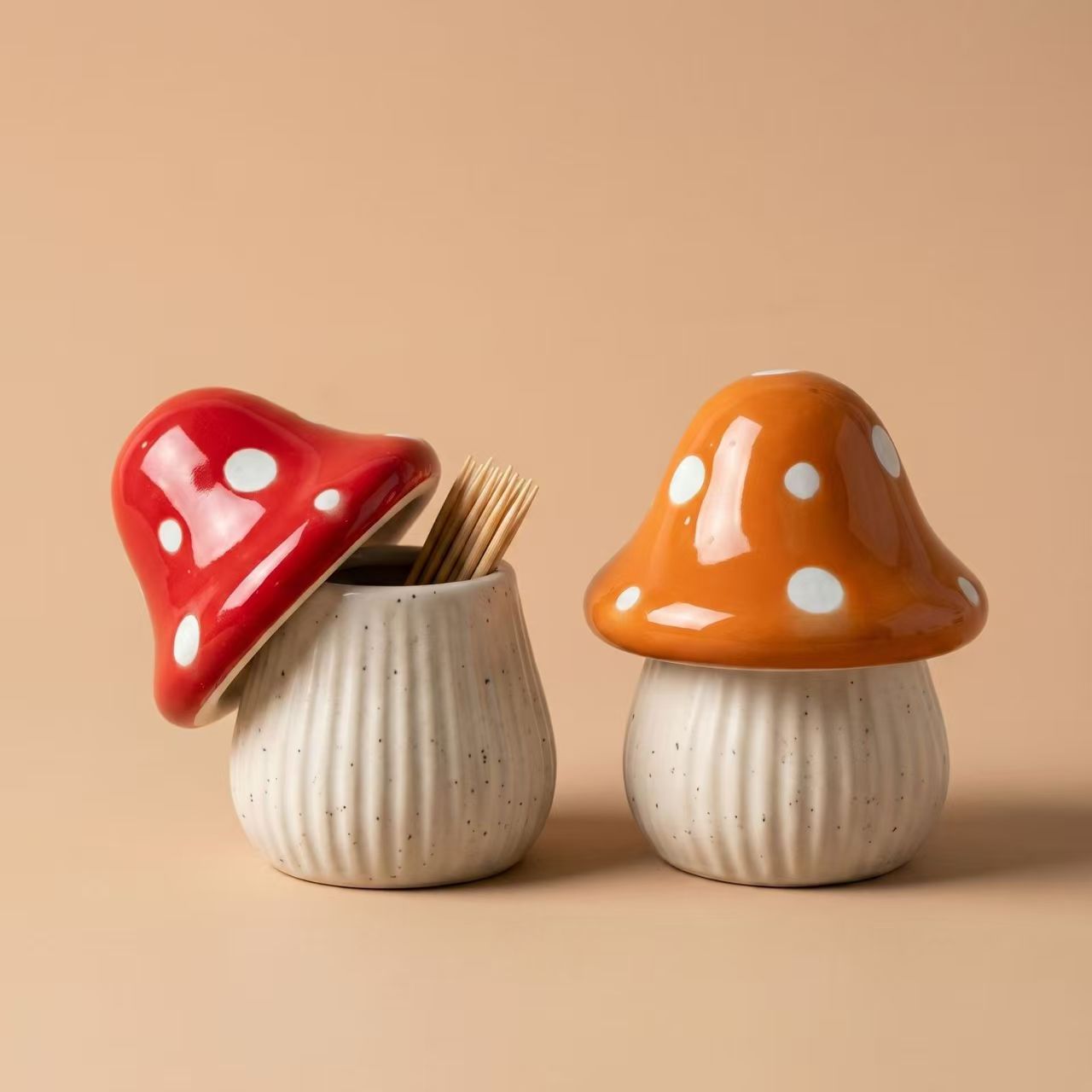 Cartoon Mushroom Ceramic Stora - Kitchen Appliances Organizer 评论和价格