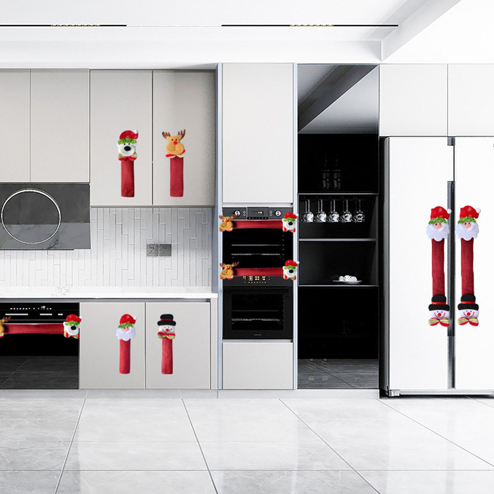 8Pcs Xmas Fridge Handle Covers - Kitchen Appliances For.Xmas 评论和价格