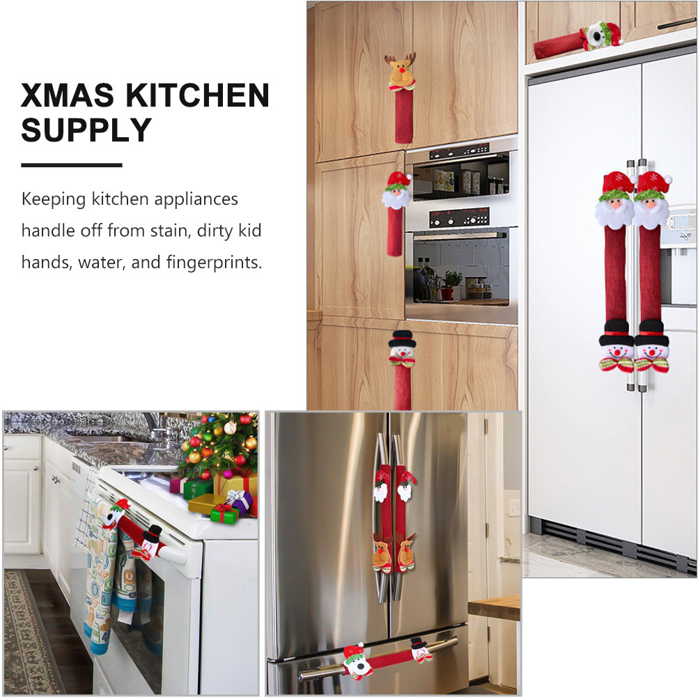 8Pcs Xmas Fridge Handle Covers - Kitchen Appliances For.Xmas 评论和价格