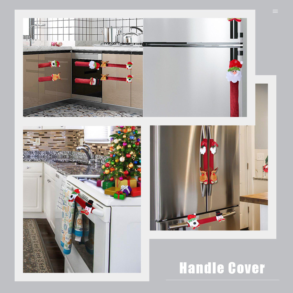 8Pcs Xmas Fridge Handle Covers - Kitchen Appliances For.Xmas 评论和价格