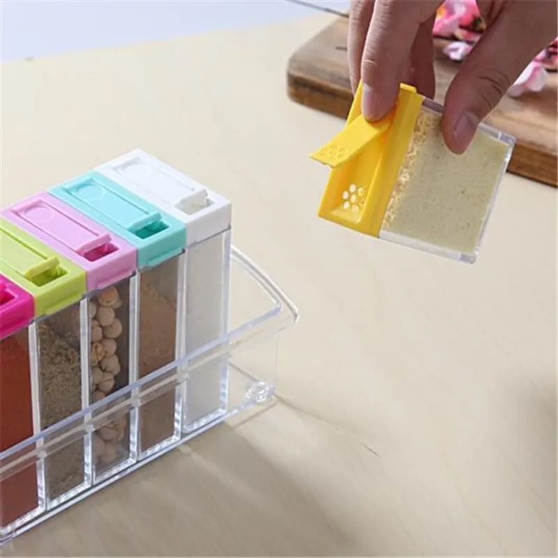 Transparent Seasoning Six Grid - Kitchen Appliances Organizer 评论和价格