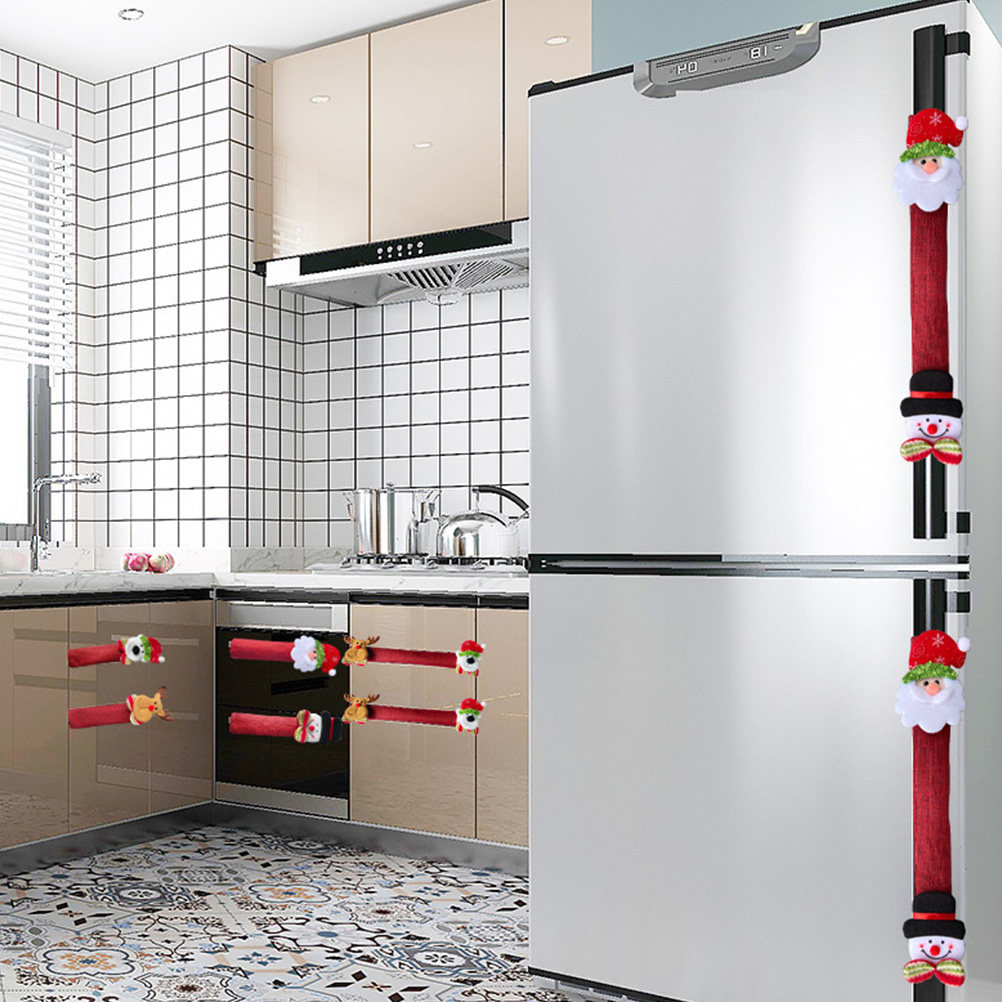 8Pcs Xmas Fridge Handle Covers - Kitchen Appliances For.Xmas 评论和价格
