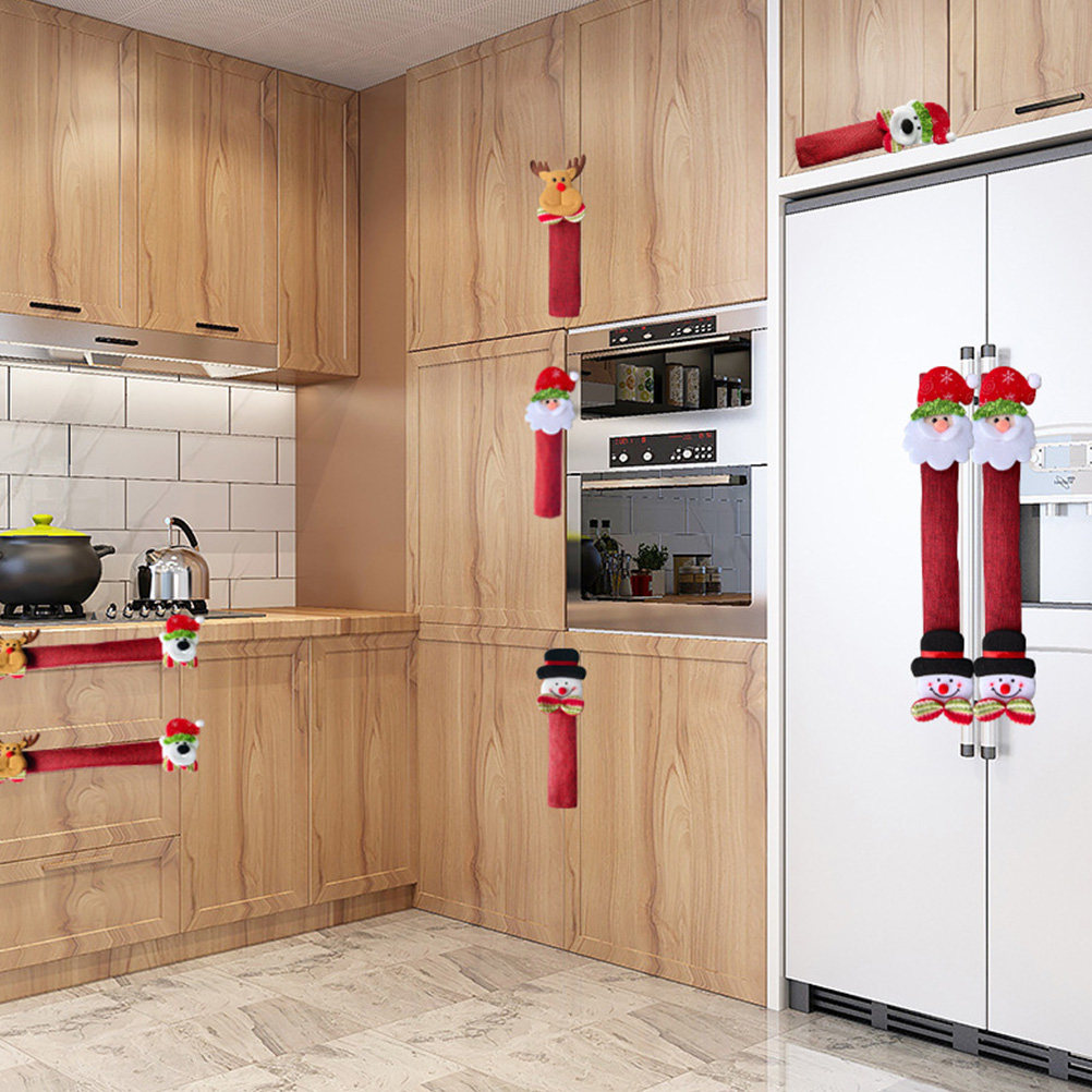 8Pcs Xmas Fridge Handle Covers - Kitchen Appliances For.Xmas 评论和价格