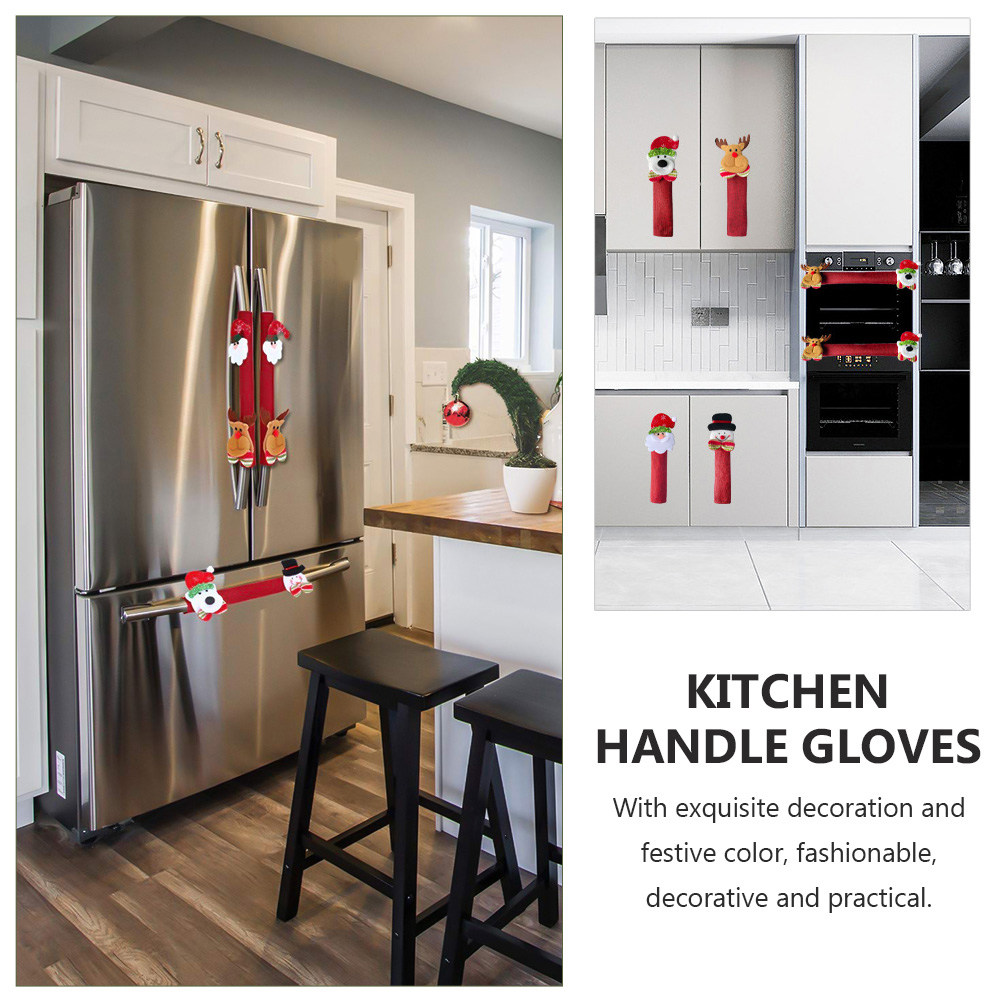 8Pcs Xmas Fridge Handle Covers - Kitchen Appliances For.Xmas 评论和价格