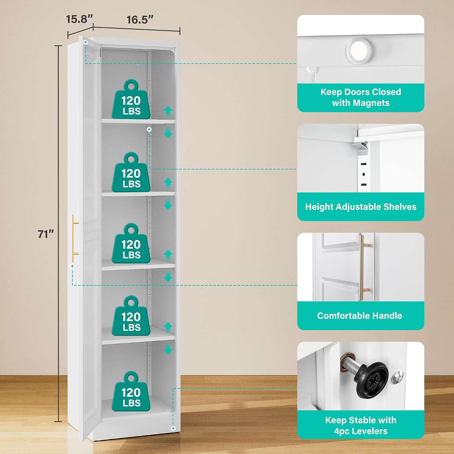 Tall Narrow Storage Cabinet Wi - Kitchen Appliances Organizer 评论和价格