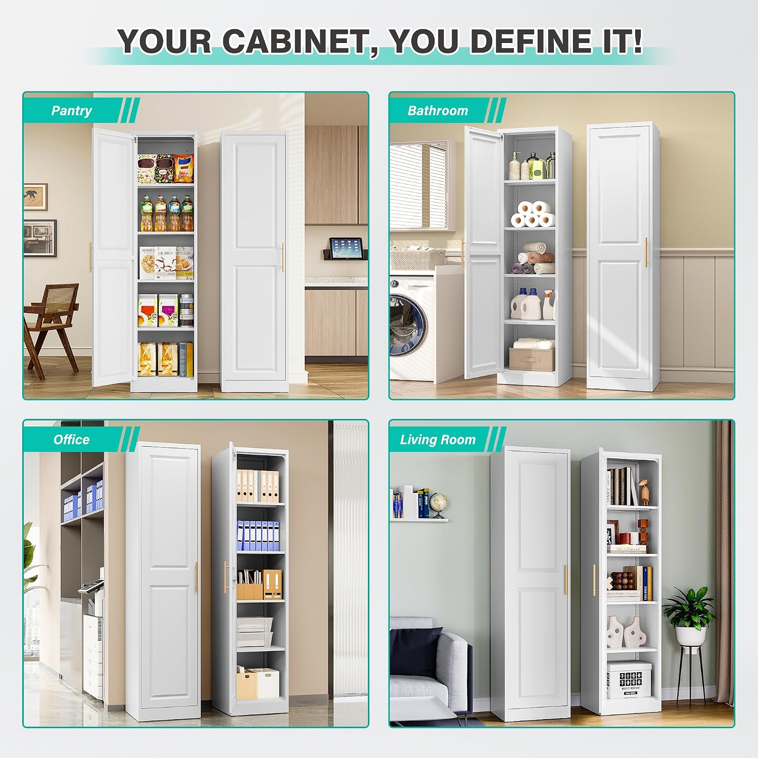 Tall Narrow Storage Cabinet Wi - Kitchen Appliances Organizer 评论和价格