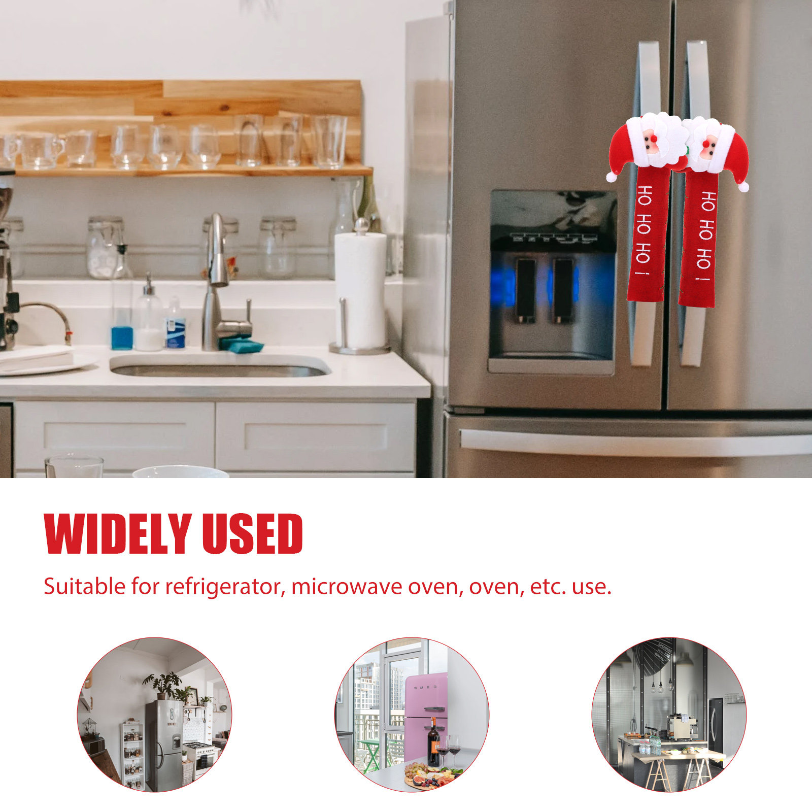 2Pcs Xmas Fridge Handle Covers - Kitchen Appliances For.Xmas 评论和价格